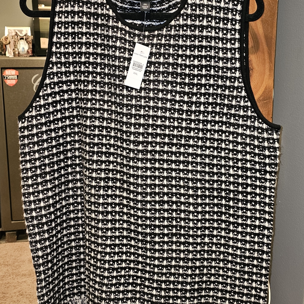 Ann Taylor Black and White Sweater